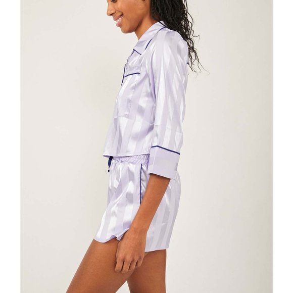 FREE PEOPLE Solid Pillow Talk PJ Set / Violet Frost - Picture 3 of 7